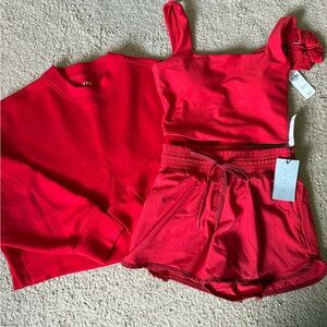 NWT Abercrombie & Fitch YPB Red Workout Set